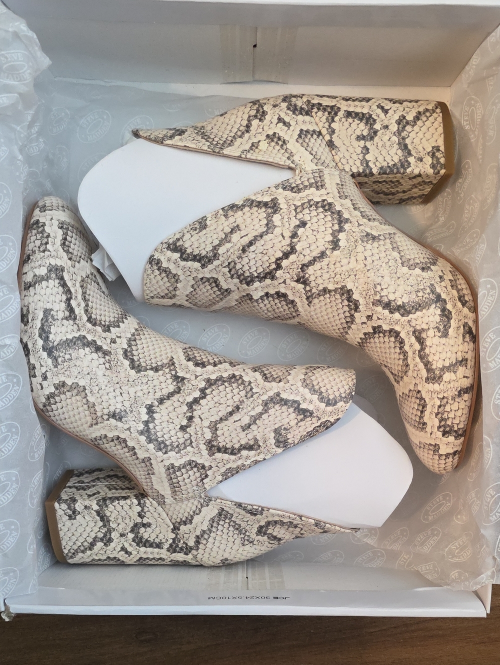 Women's Steve Madden Rookie Bootie Snake-Print Block Heel